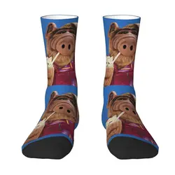 Funny Alf Meme Men Women Crew Socks Unisex Kawaii 3D Printed Alien Life Form Sci Fi Tv Show Dress Socks