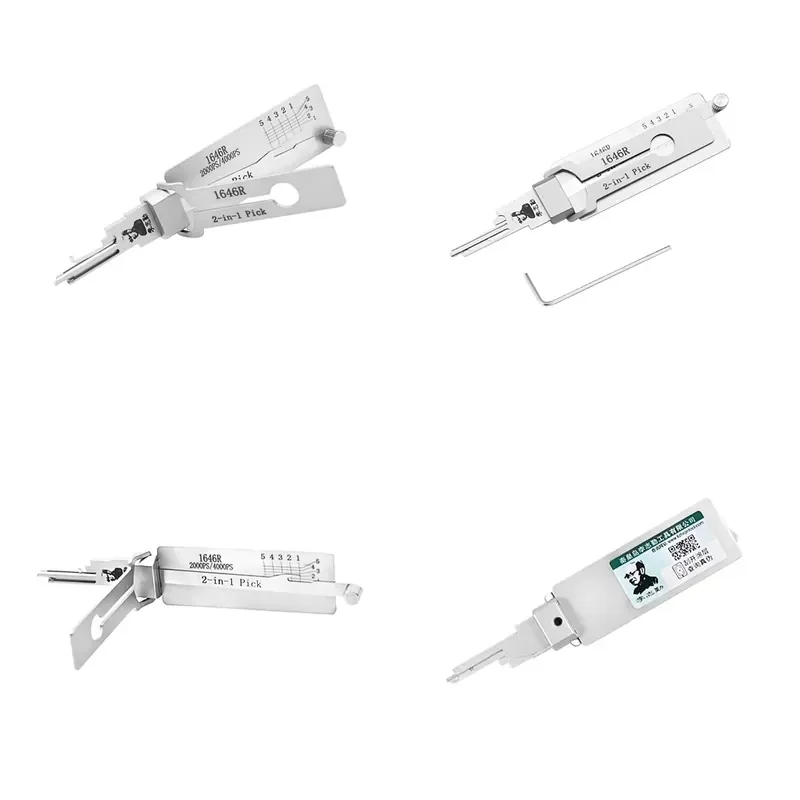 Lishi 2 in 1 Steel Decoder Pick Locksmith Tools Set Domestic Opening Tools for 1646R