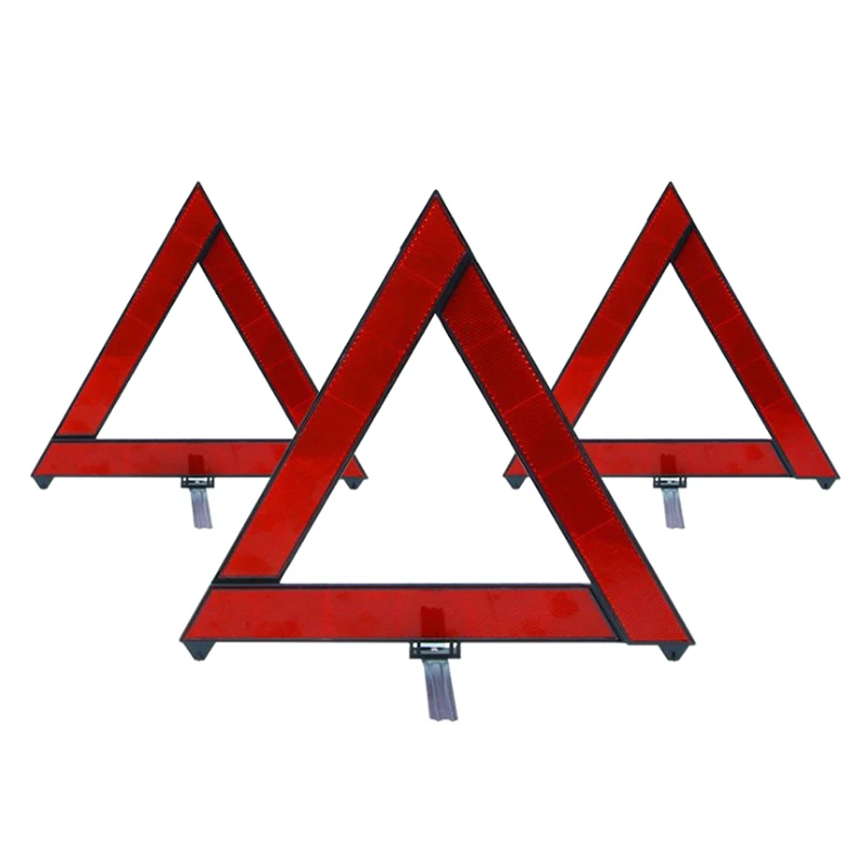 Car Tripod Folded Stop Sign Reflector Car Emergency Breakdown Warning Triangle Red Reflective Safety Hazard