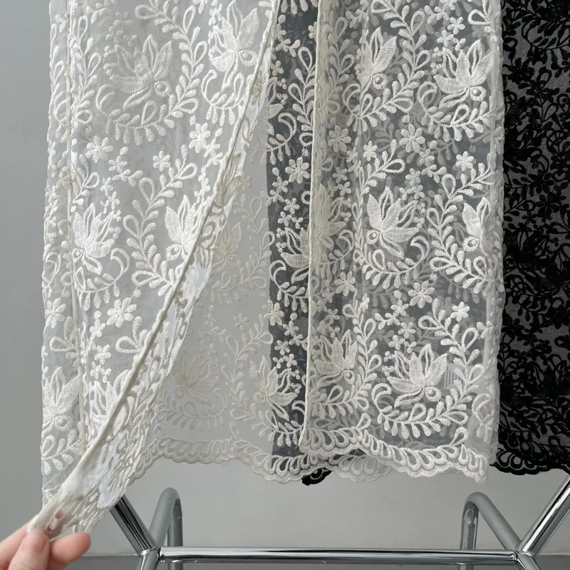 Vestido retrô de renda jacquard feminino, fundo oco, capa em camadas de alto grau, primavera, verão, novo, CT2391, 2024