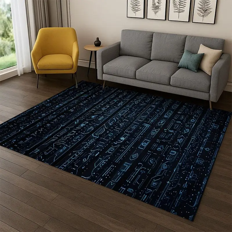 Egyptian Mythological mural pictograph Carpet Rug for Bedroom Living Room Sofa Playroom Doormat Home Decor,Kid Area Rug Non-slip
