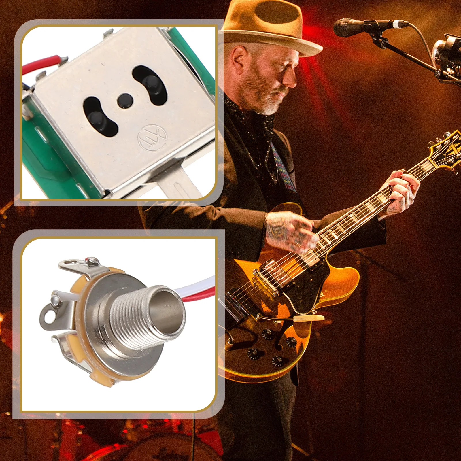 

Electric Guitar Circuit Assembly Use Potentiometer Parts Plug Controlling Electronic Plate with