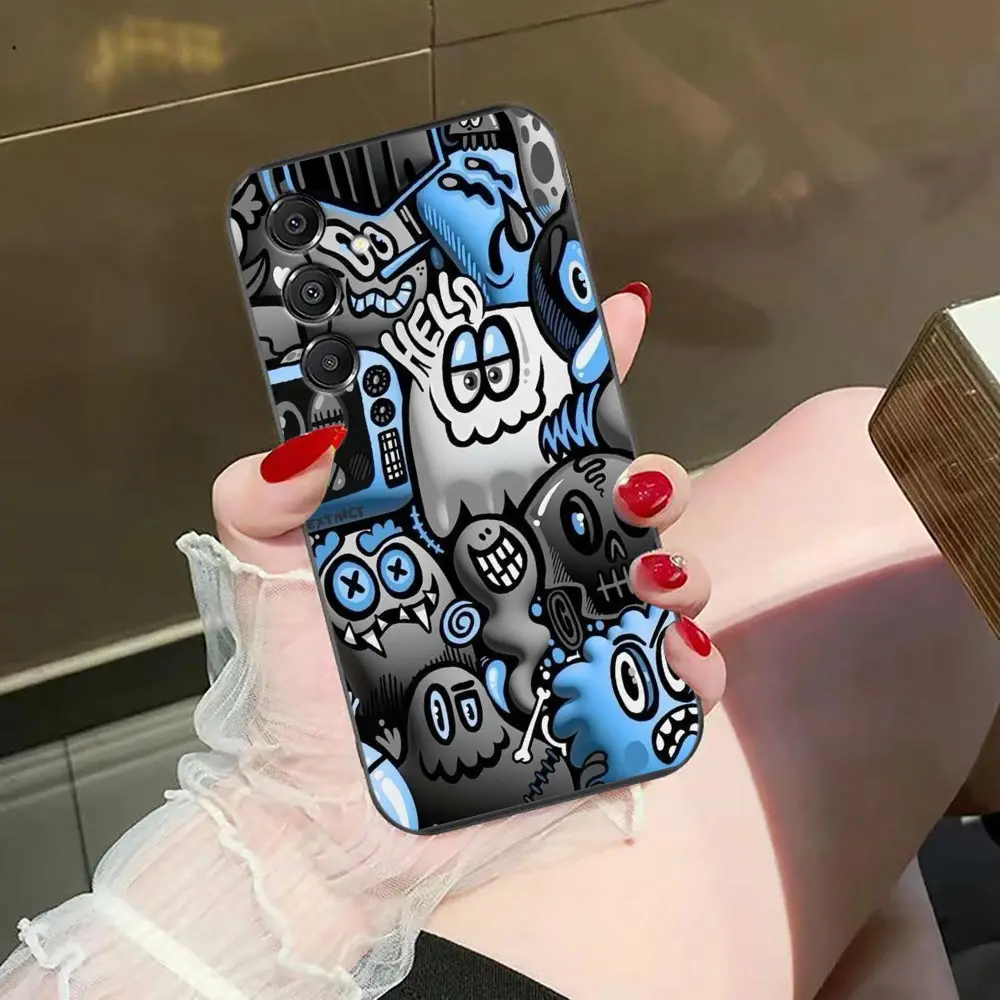 Little Monster Stick Figure Phone Case For Samsung A07 A06 A05S A04 A03 A02S A12 A13 A24 A30 A50 A60 NOTE 10 20 M33 M53 Shell