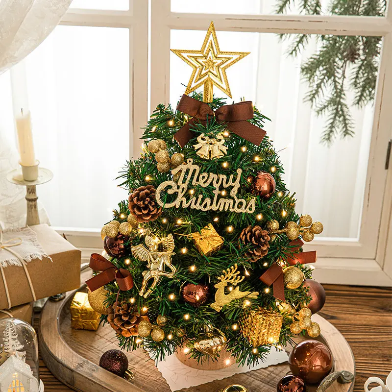Ins Style Mini Christmas Tree DIY Material Kit Desktop Household Handmade Xmas Scene Decoration Ornament Supplies