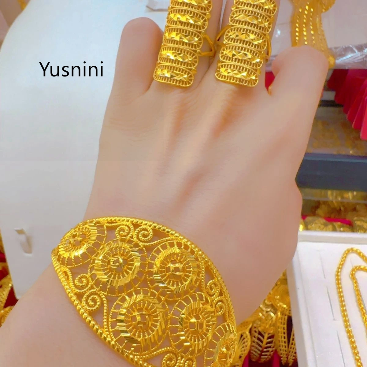 new-high-end-fashion-dubai-24k-gold-plated-bracelet-ring-romantic-wedding-party-jewelry-set-for-lovers-777