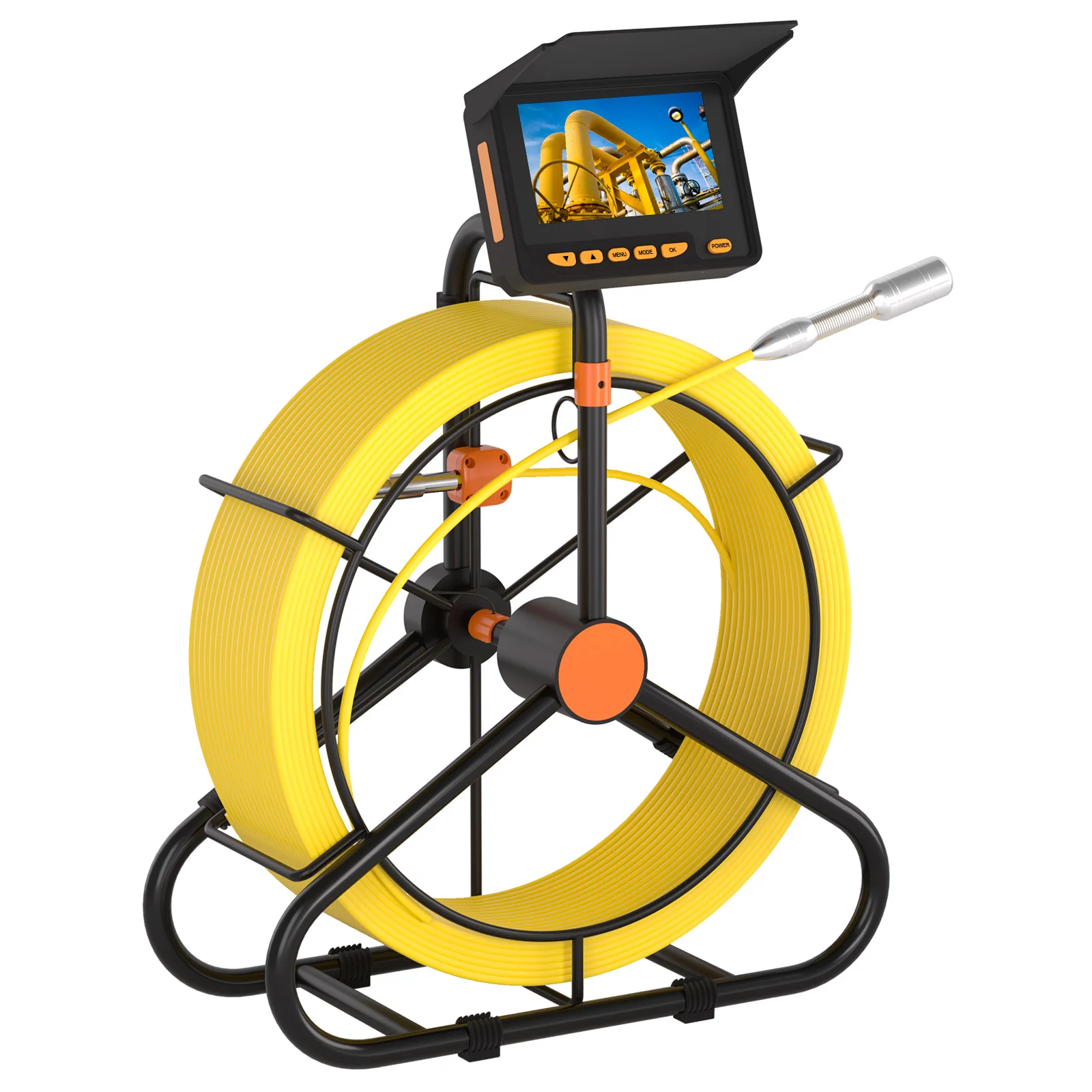 Boroscopio Industrial de 4,3 ", luces LED, inspección de drenaje, cámara de alcantarillado, Cable de serpiente DVR, visión nocturna, tarjeta SD de 16GB, tubería de drenaje, plomería