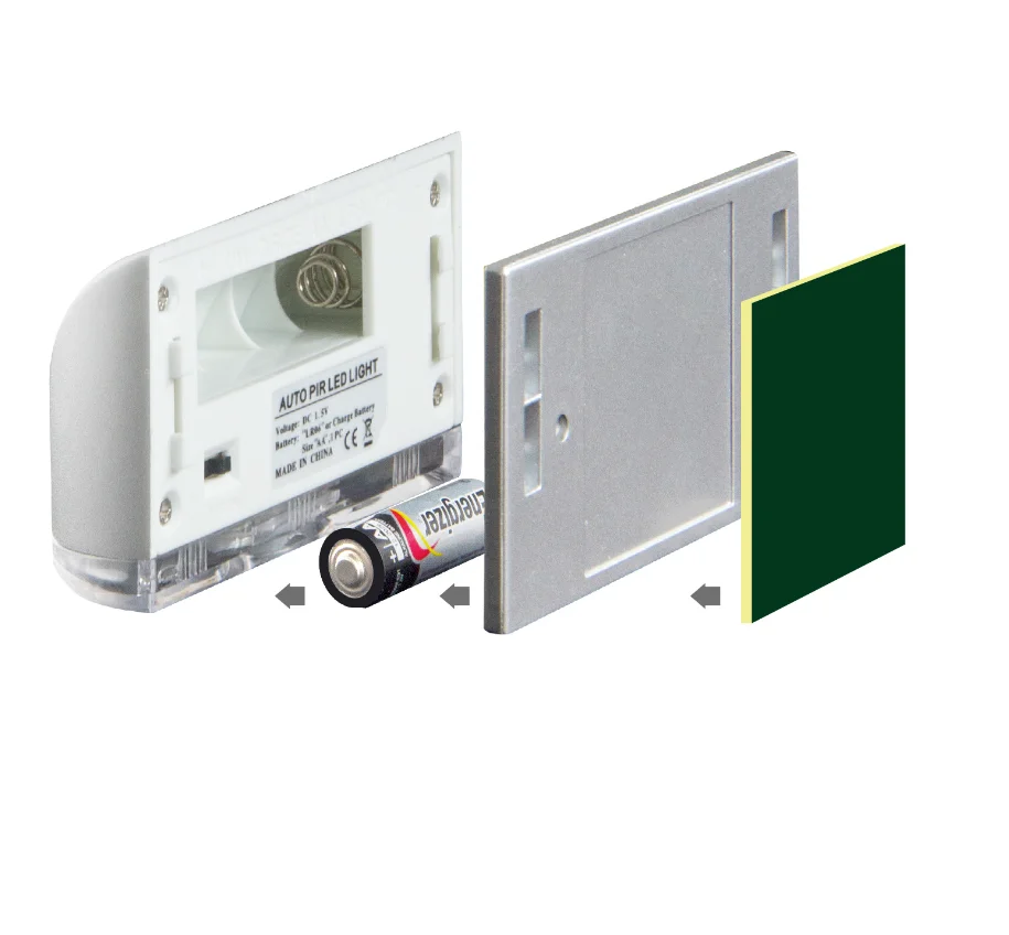 LED Smart Door Keyhole Lock Auto Sensor Light Control Infrared Body Toilet Cupboard Bag White Silver Plastic Home