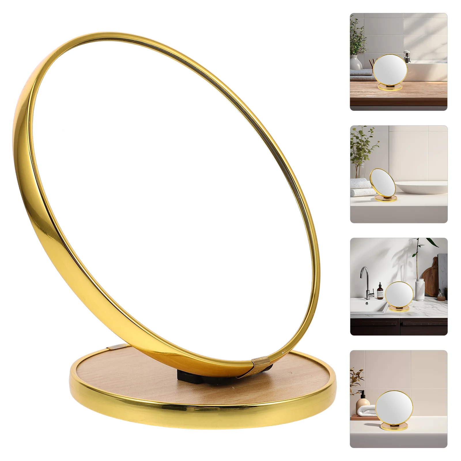 

Compact Foldable Round Makeup Mirror Metal Edging Adjustable Angle Portable Vanity Table Mirror Travel Use Vanity Mirrors