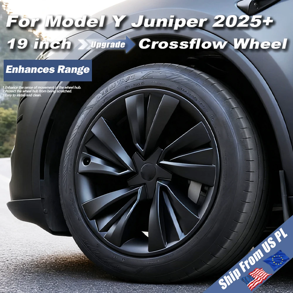 

19 inch 4PCS Wheel Cover 2025 for Tesla Model Y Juniper Accessories Performance Crossflow Wheel cap Replacement Car tools Hubcap