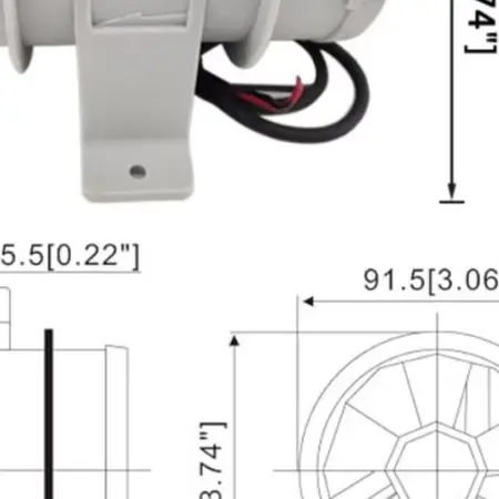 Compact Design 12V Inline Blower 130.5*128.5*95mm 12V Marine Air Circulation Fan Easy Installation High Air Volume