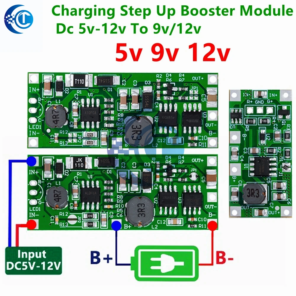 18650 UPS Uninterruptible Power Supply Boost Module, 5V-12V Input to 9V/12V Output Charge & Discharge Board