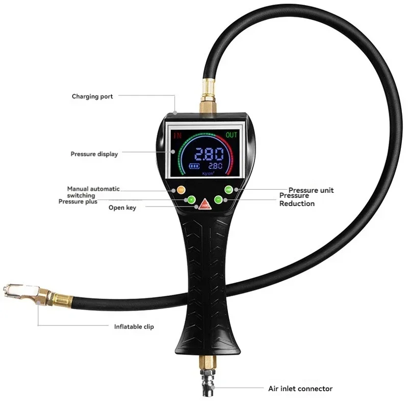 

Upgrade Automatic Tire Rapid Inflator Preset Pressure Charging And Discharging High-precision Automobile Tire Inflating Meter