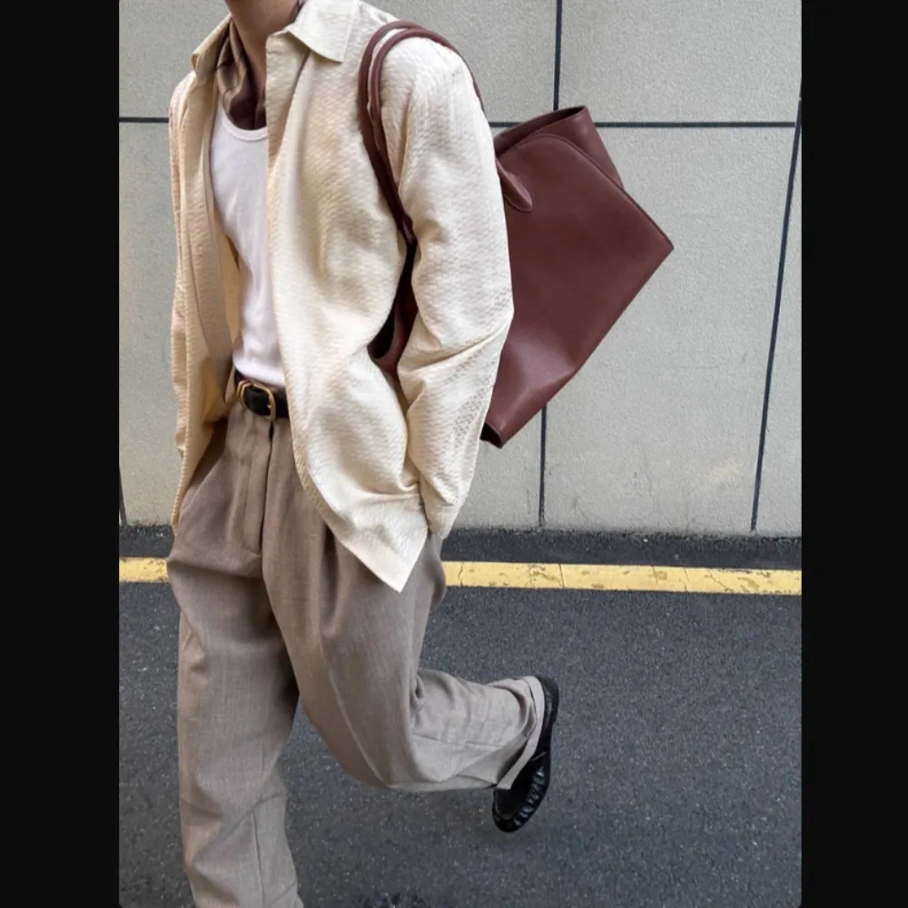Fashionable 100% Silk Shirts Men's Tops