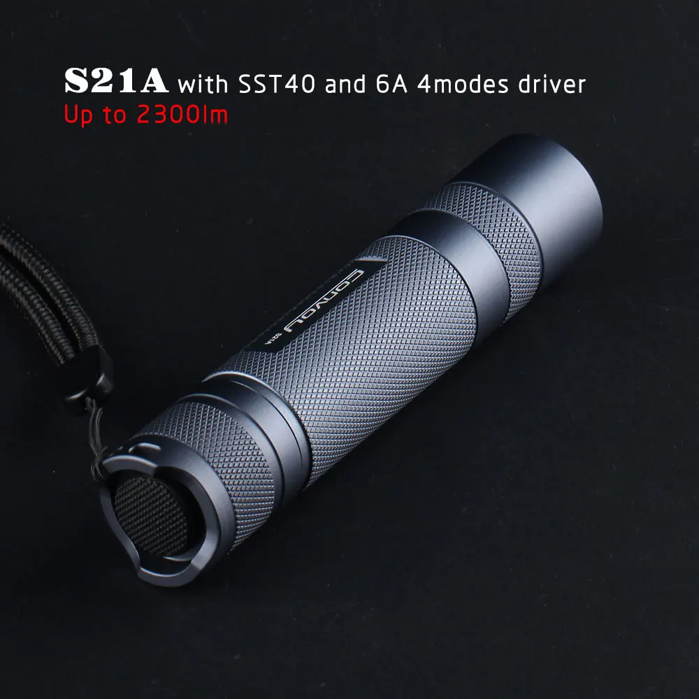 Gray Convoy S21A Flashlight with SST40 LED