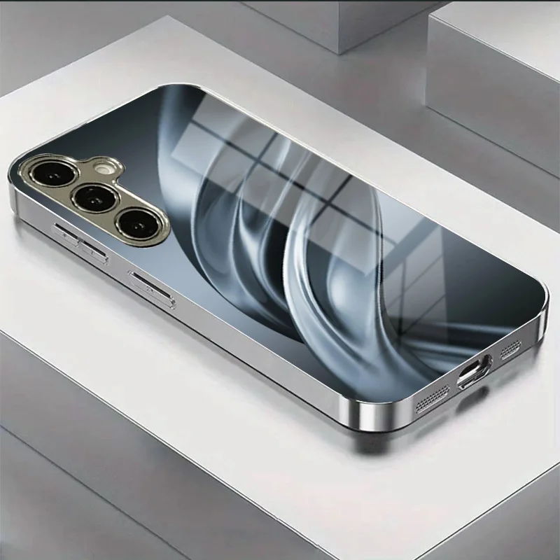 Phone Case - Silver Gray Smooth Curved Design  Business for Samsung Galaxy S25, S24 Ultra, S23, S21 Ultra, S21, S20