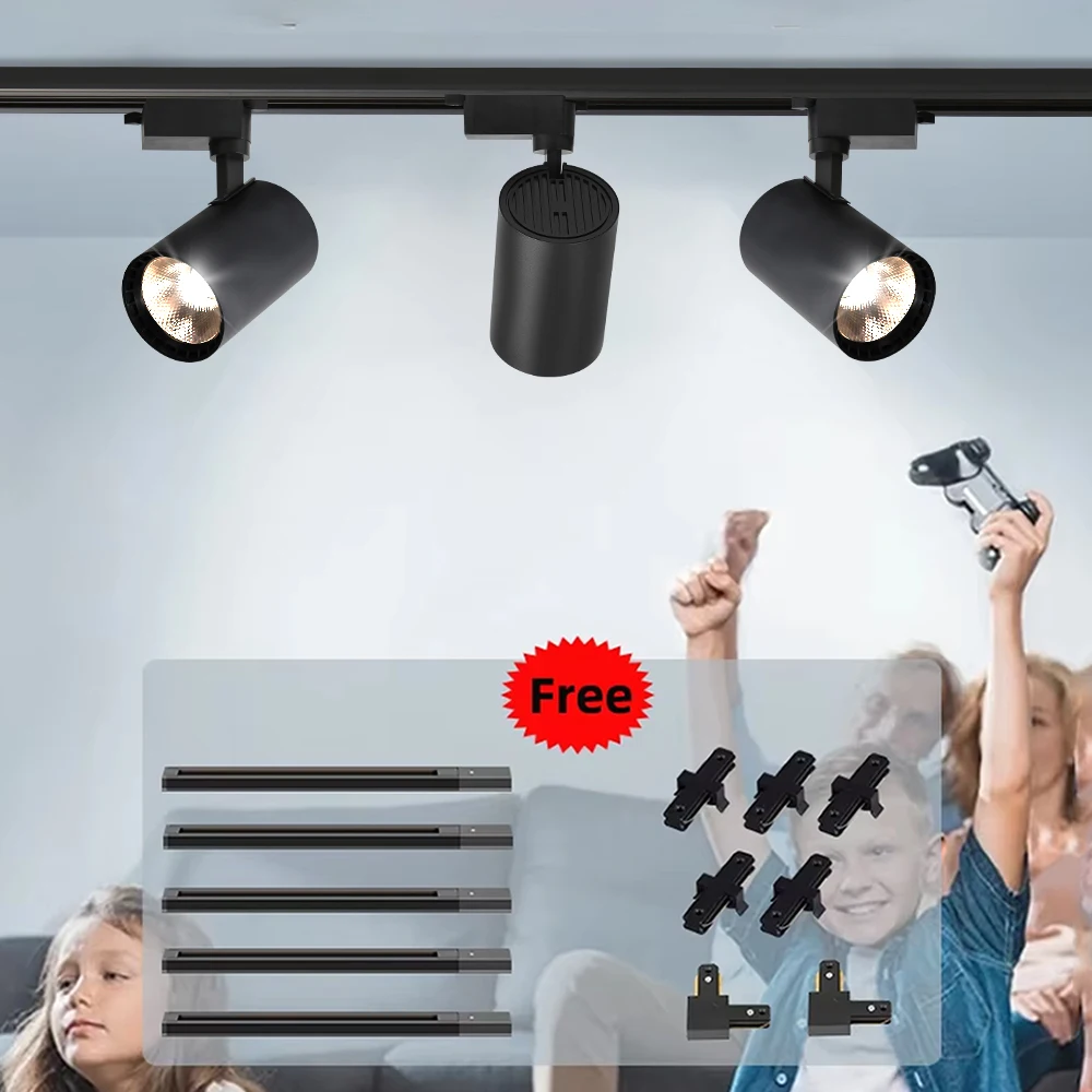 

Track Light Fixture LED Ceiling Lamp 220V COB Spotlight 12W 20W 30W Wall Lamp for Living Room Decor Shopping Mall Track Lighting