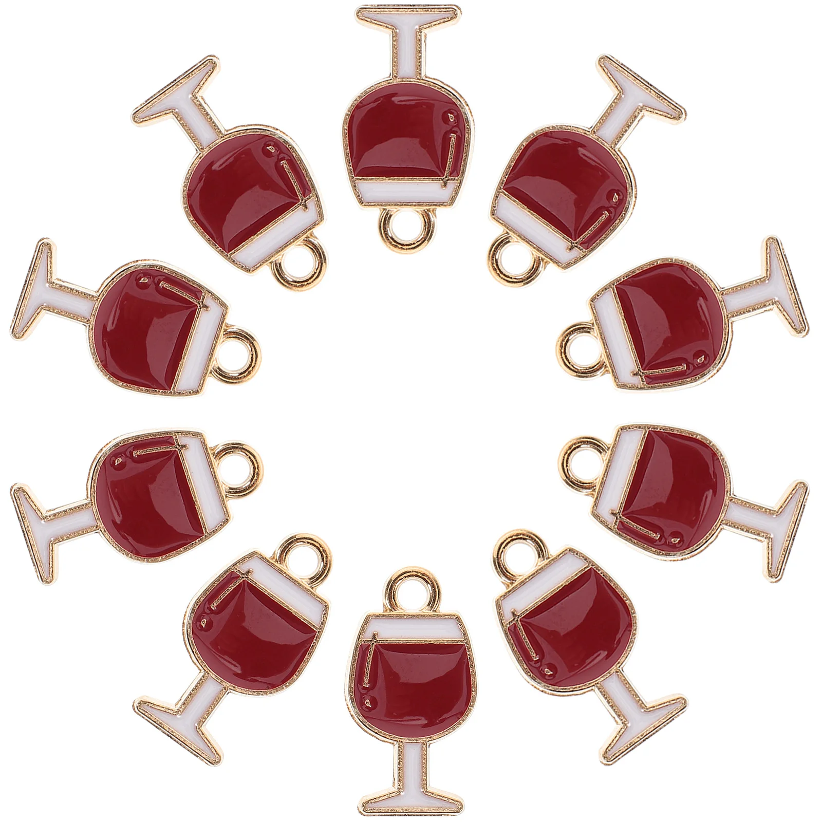 10 قطعة كأس النبيذ الزجاجي المعلقات سبائك الزنك DIY بها بنفسك مجوهرات سحر ل قلادة سوار أقراط صياغة مشروب النبيذ خمر #4