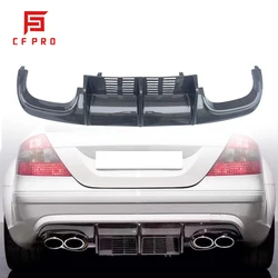 Carbon Fiber Boot Spoiler Splitter Guard Cover For Mercedes-Benz CLK W209 Rear Diffuser Bumper Lip Body Kit Accessories