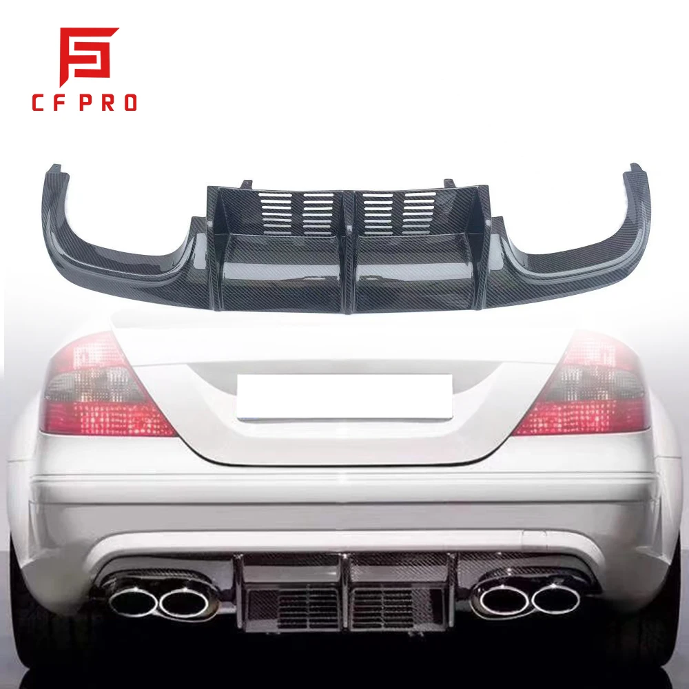 Carbon Fiber Boot Spoiler Splitter Guard Cover For Mercedes-Benz CLK W209 Rear Diffuser Bumper Lip Body Kit Accessories