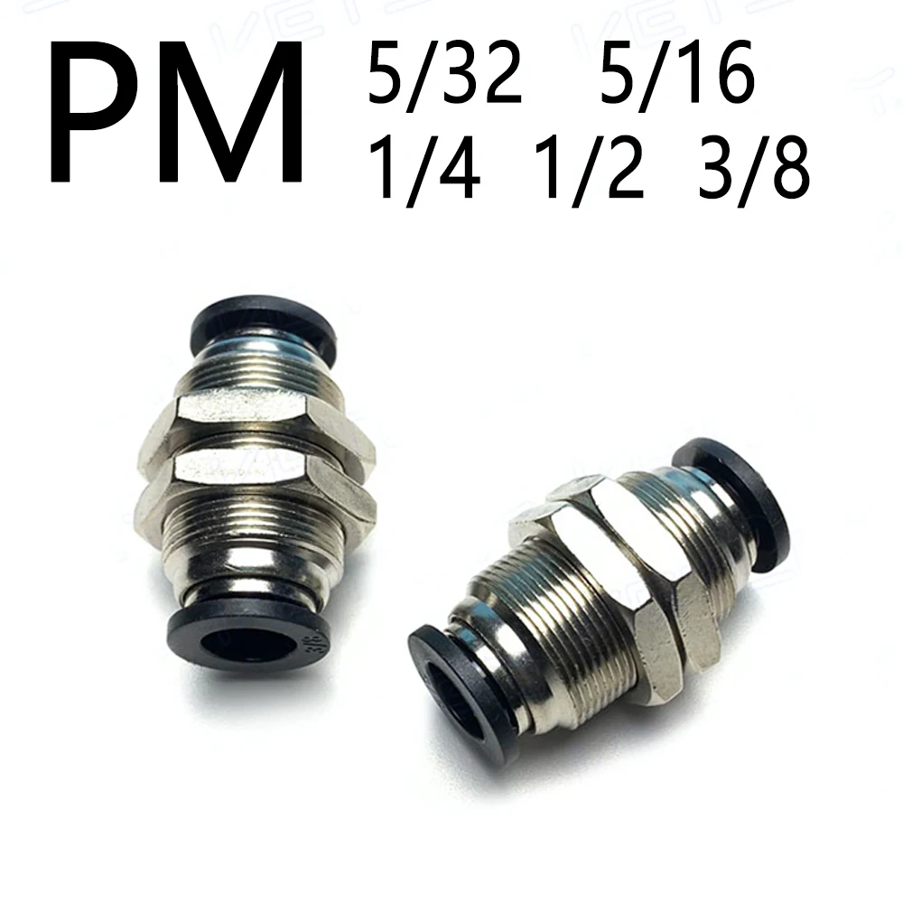 British Diaphragm Pneumatic Quick Connector PM 5/32 1/4 5/16 3/8 1/2 inch PU Pipe Air Hose Connector