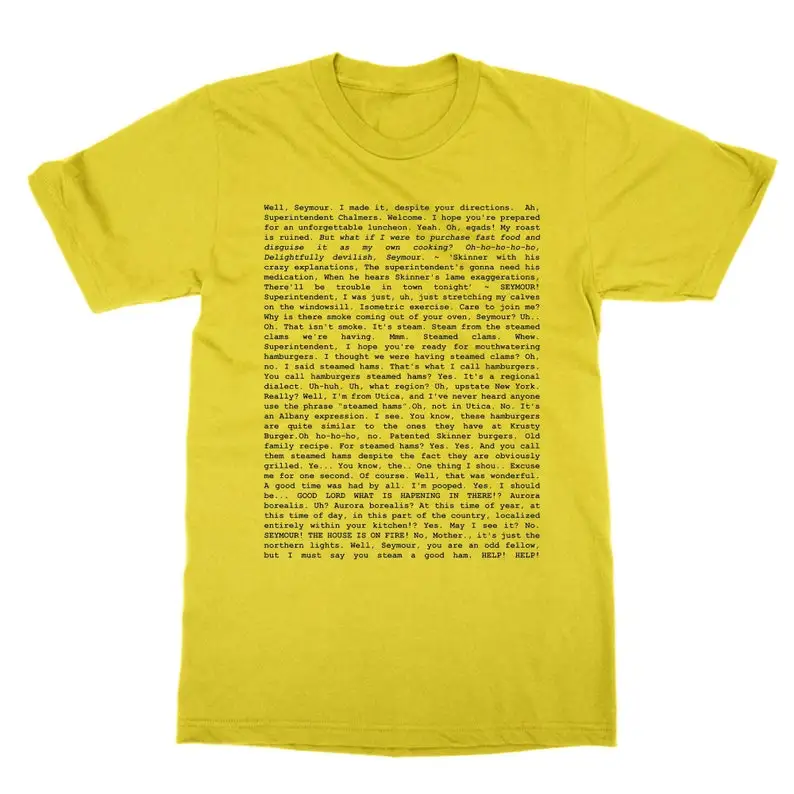 Steamed Hams script t shirt text fuly readable tv television meme