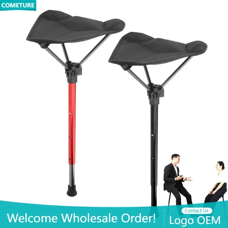 

Adjustable Seat Fishing Stool Tripod Slacker Chair Telescopic Cushion Portable Telescopic Stool Seat Stick