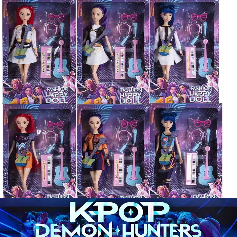 

Аниме K-POP «Девочки-охотники Demon Hunter», фигурки Rumi, Mira & Zoe — коллекционные милые куклы с гитарой, идеальный рождественский подарок