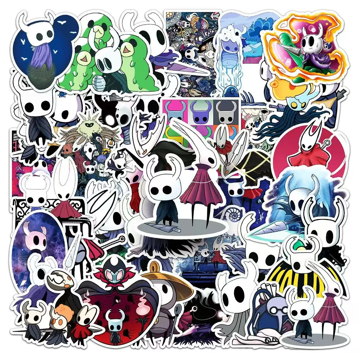 50Pcs Hollow Knight Silksong Stickers Hornet The Knight Grub Quirrel Waterproof Decals Laptop Notebook Phone Luggage DIY Decor