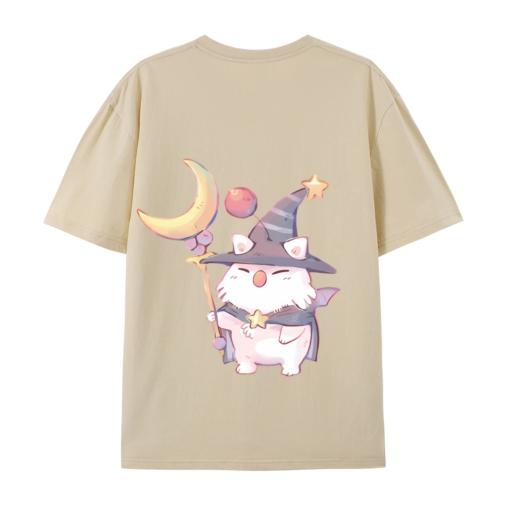 

Футболка унисекс, милый белый кот как волшебник с графическим принтом, причудливый фэнтезийный дизайн, повседневная футболка с короткими рукавами, модная уличная футболка