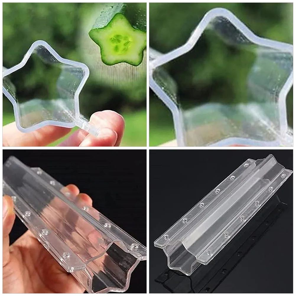 

4Pcs Cucumber Mold Vegetable Shaping Tools Transparent Fruit Growth Accessories Star Heart Shape Molds Gardening Kit
