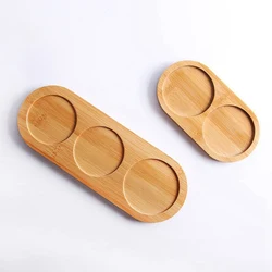Pepper Mill Tray Bamboo Tea Tray Salt And Pepper Shaker Stand Tray Wooden Kitchen Storage Holder  Home Decoration Crafts