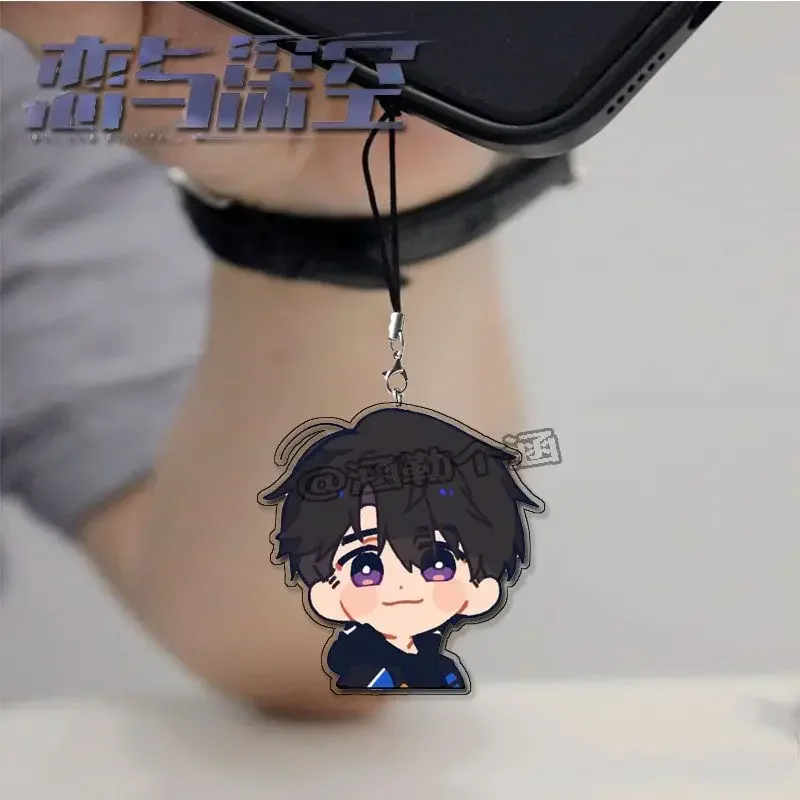 Anime jogo amor e espaço profundo kawaii cosplay telefone cordão zayne ralayo xavier mini corda lariat acrílico pingente decoração adereços presente