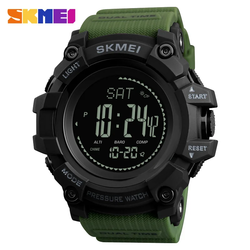 SKMEICompass Mileage Waterproof  New Fashion Back Light Digital Sport Watches Men Altimeter Date Alarm Wristwatch reloj hombre