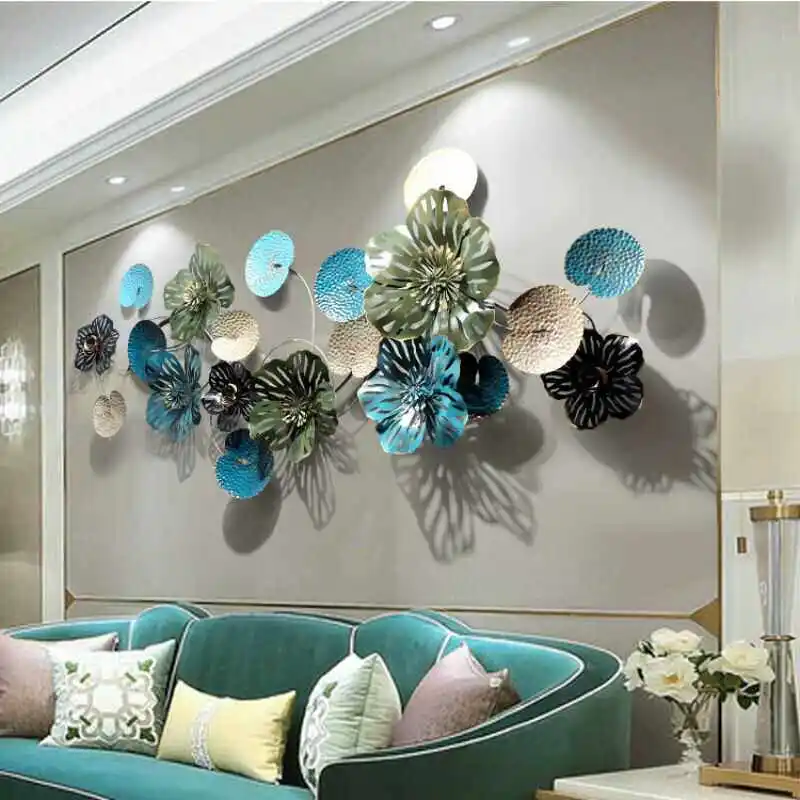 New Chinese three-dimensional metal flower plum blossom wall hanging decoration living room sofa background wall decoration wrou