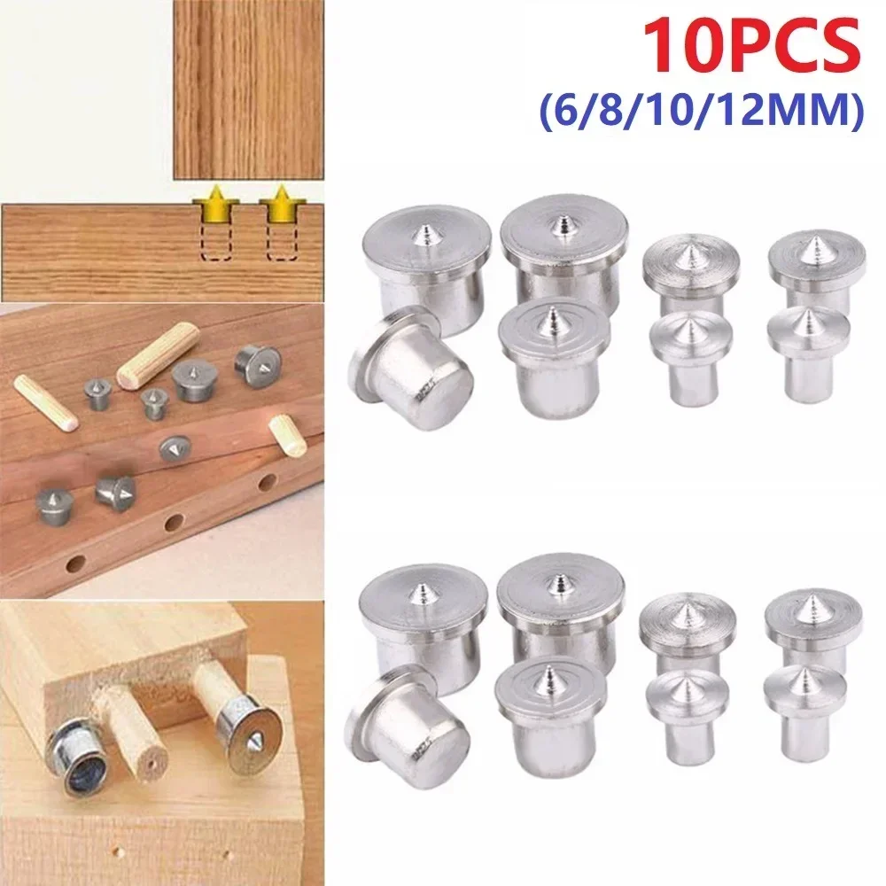 10Pcs 6/8/10/12mm Diy Set Wood Timber Marker Hole Tenon Center Dowel Center Point Pins For Accurately Aligning Stock