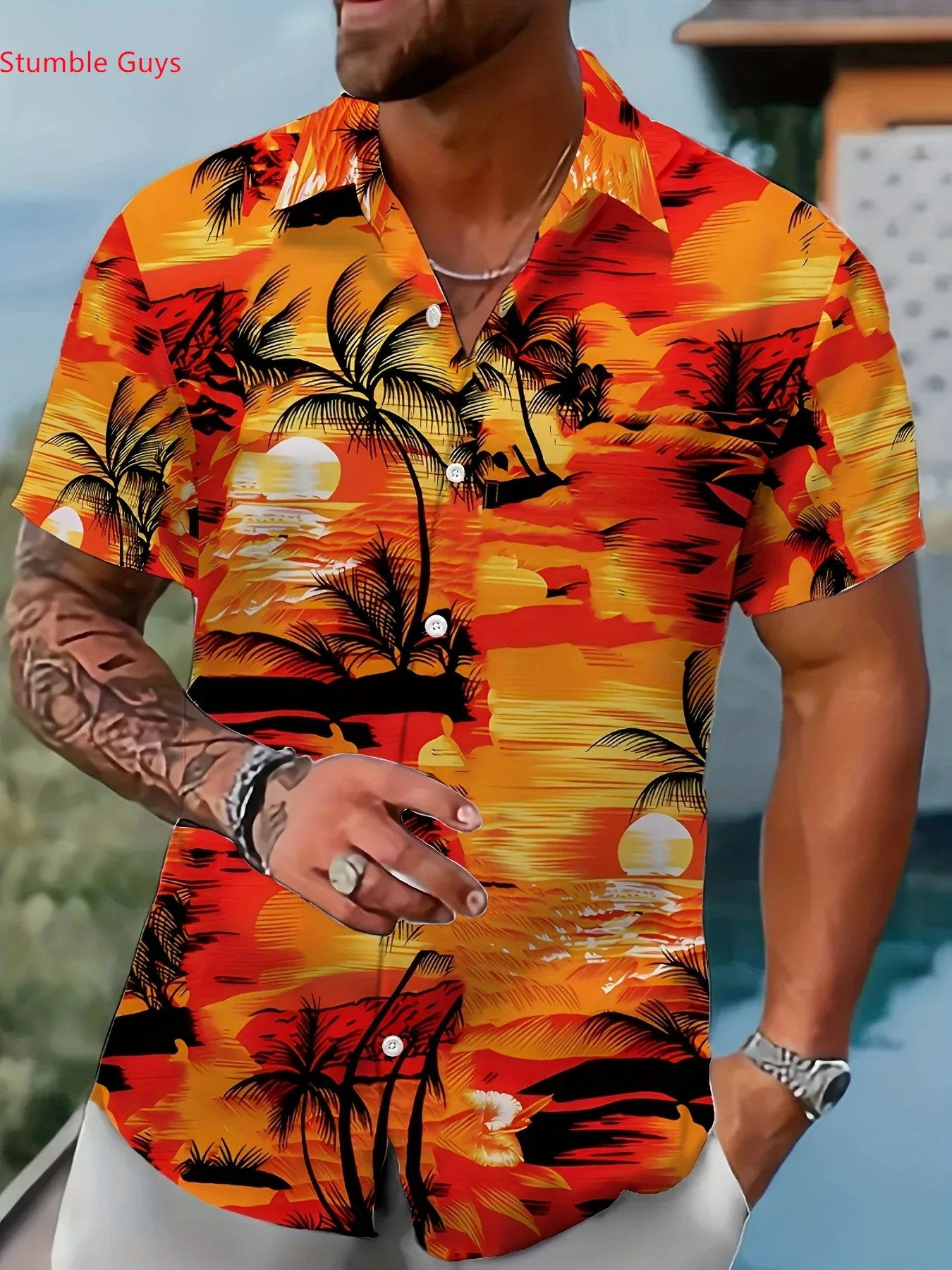 2026 New Men's Summer Shirt Casual Hawaiian Man Women Short Sleeve Fashion Beach Party Print Tops