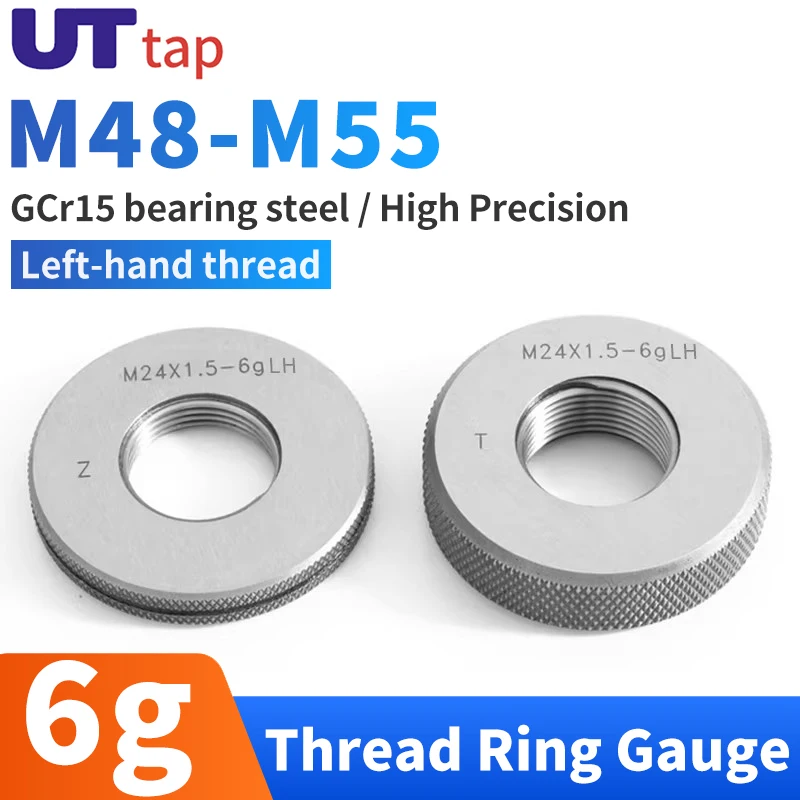 1SET(1*GO+1*NOGO) 6g left hand M48-M55 Standard Metric Fine Left Tooth Thread Ring Gauge Measure Tool