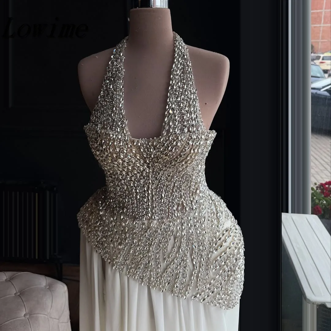 

Customized Retro Elegant Modern Style Chiffon Beaded Rhinstones A-line Long Prom Dress Exquisite Classic Fashion