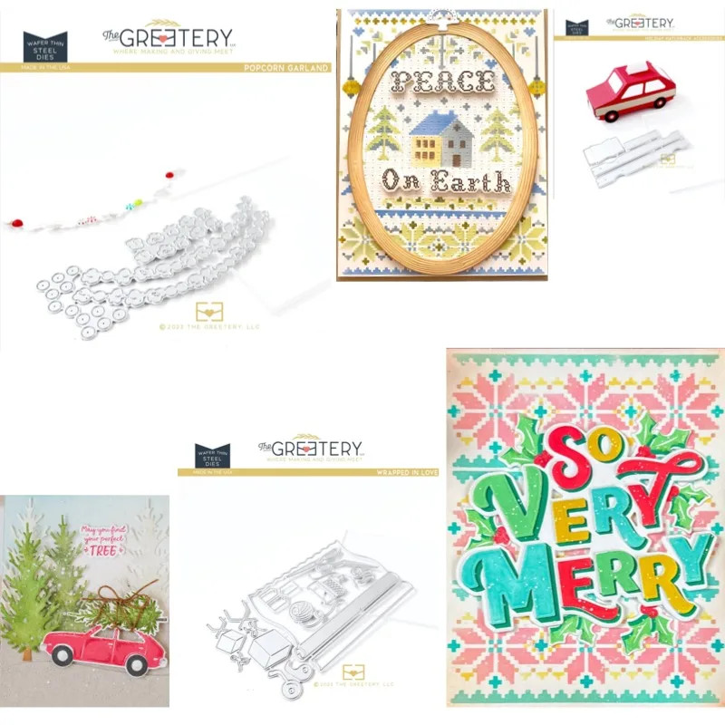 Plaid Tidings: Very Merry Stencil Thegreetery Metal Cutting Dies & Stencil Slimline Essentials Scrap Booking Card Stencil Cut