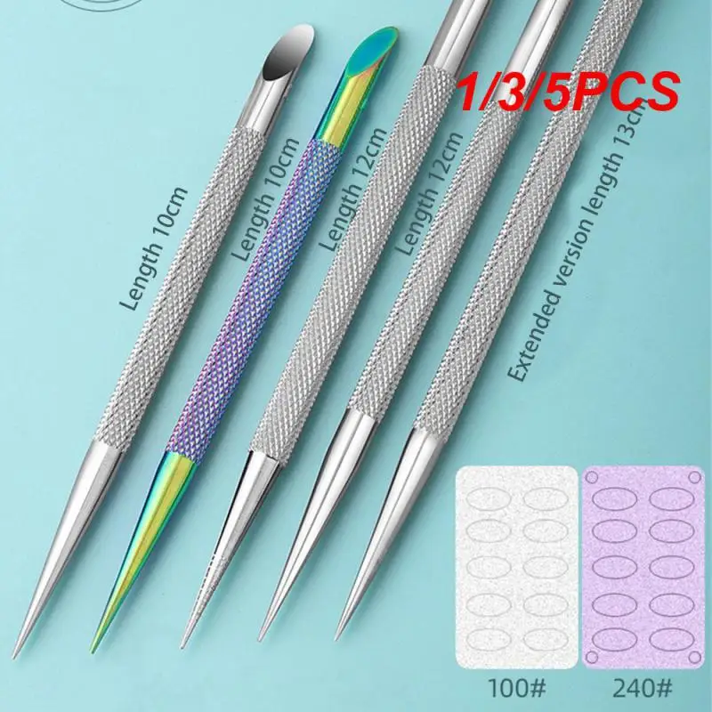 

1/3/5PCS Double Nail Push Convenient To Use Mirror Light Nail Tools Durable Cuticle Removal Push Safe 420 Stainless Steel