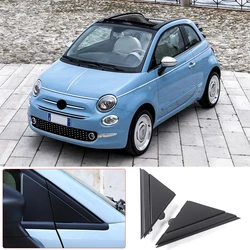 For Fiat 500 2012-2019 Car Rear Mirror Triangle Trim Plate Matte Black LH/RH Door Mirror Flag Cover Moldings Replacement Parts