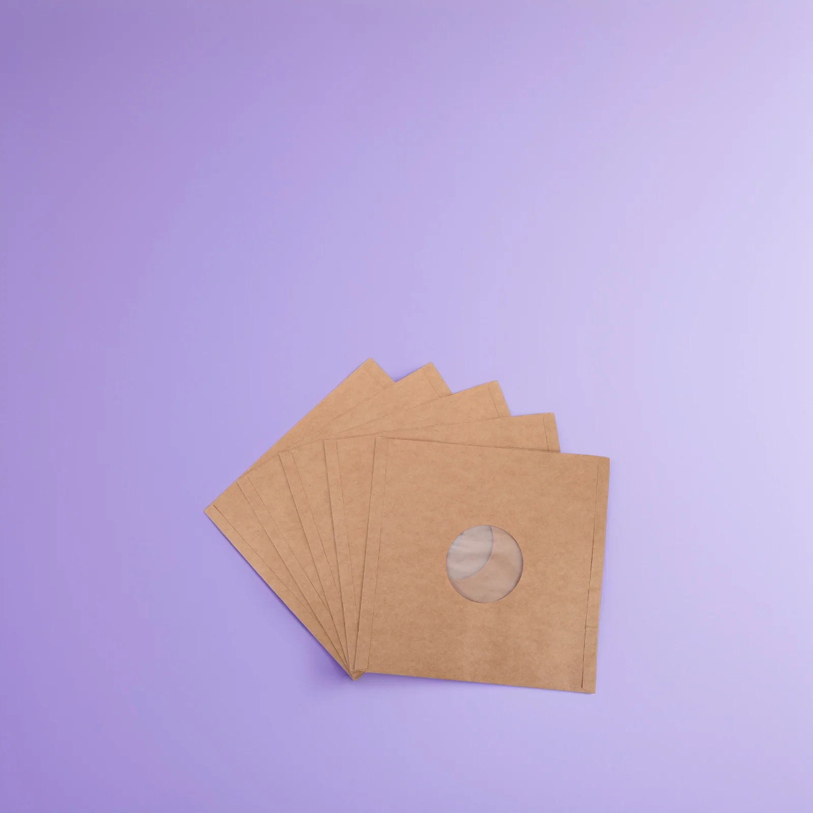

5pcs 12 Inch Vinyl Record Inner Sleeves Matte Kraft Paper Album Storage Covers Center Film For Record Collectors Anti-Static