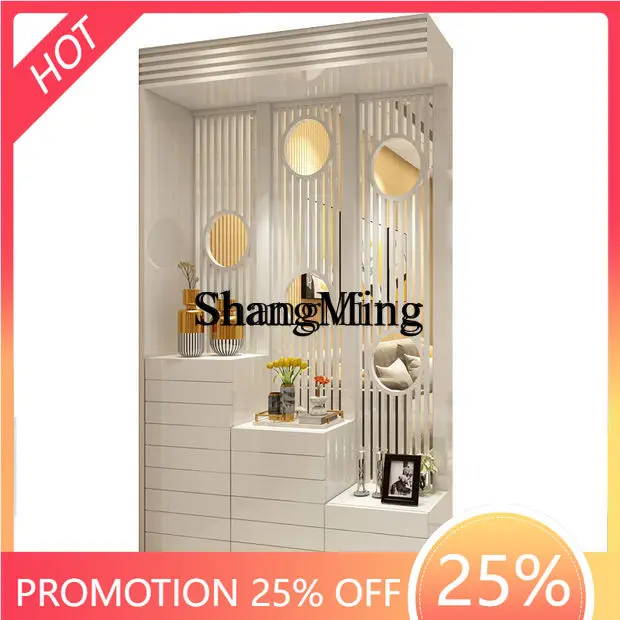 

ZYY Entryway Decorative Partition Cabinet Modern Minimalist Living Room Double Hollow Screen Entrance Hall Shoe Cabinet