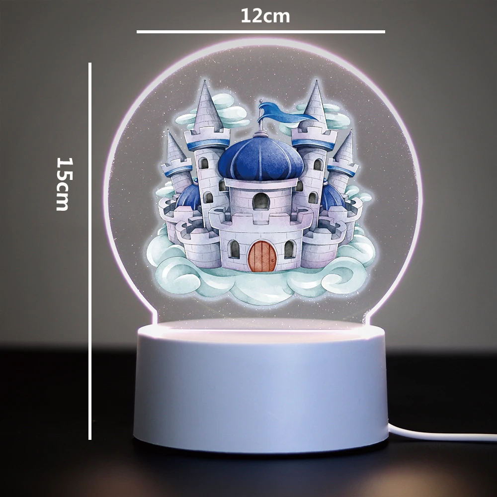 Princess Castle Led Night Light Children Bedroom Decor 3D Lamp For Bedroom Decor Light Christmas Gifts Led Night Light