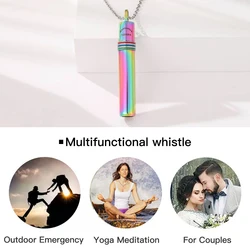 Cross-border new 528Hz Breath Whistle necklace Frequency assisted Yoga meditation mindfulness anxiety relief titanium  jewelry