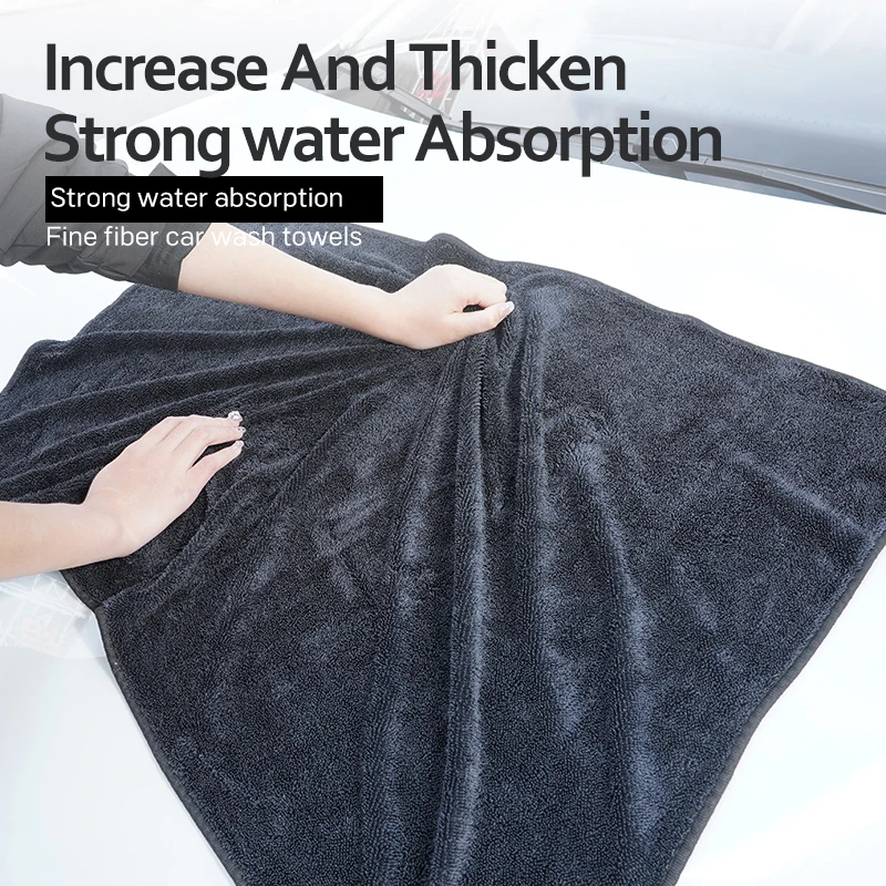 Autowashanddoek Superfijne vezel Verdikte autowashanddoek Dubbellaags gedraaide stof Sterk absorberend afvegendoekje
