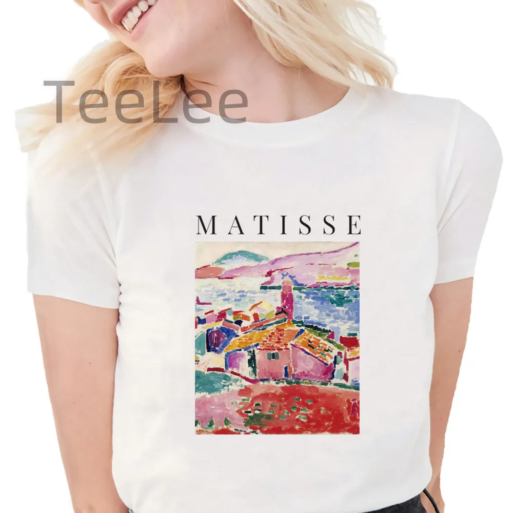 Henri Matisse T Shirt Women Printn Vintage Blue Nude Casual T-shirt O-neck Short Sleeve Harajuku Ladies Tee Tops Clothing