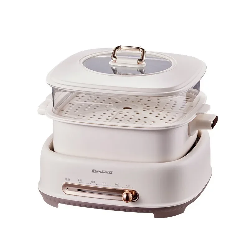 Multifunctional cooking pot Household electric hot pot, cooking, frying and roasting electric wok Split mandarin duck pot