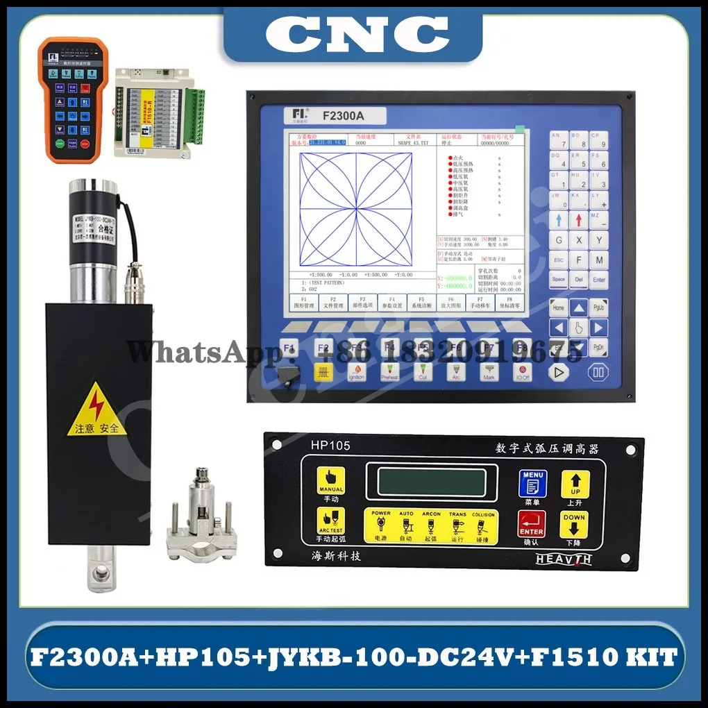 

CNC F2300A 2-осевая система контроля плазменной резки с эффектом пламени, hp105цифровой регулятор высоты дуги с циклоком F1510