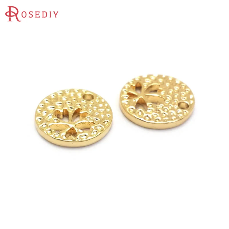 

10PCS 18K Gold Color Brass Lucky Flower Charms Pendants High Quality Diy Jewelry Making Necklace Earrings Accessories for Women